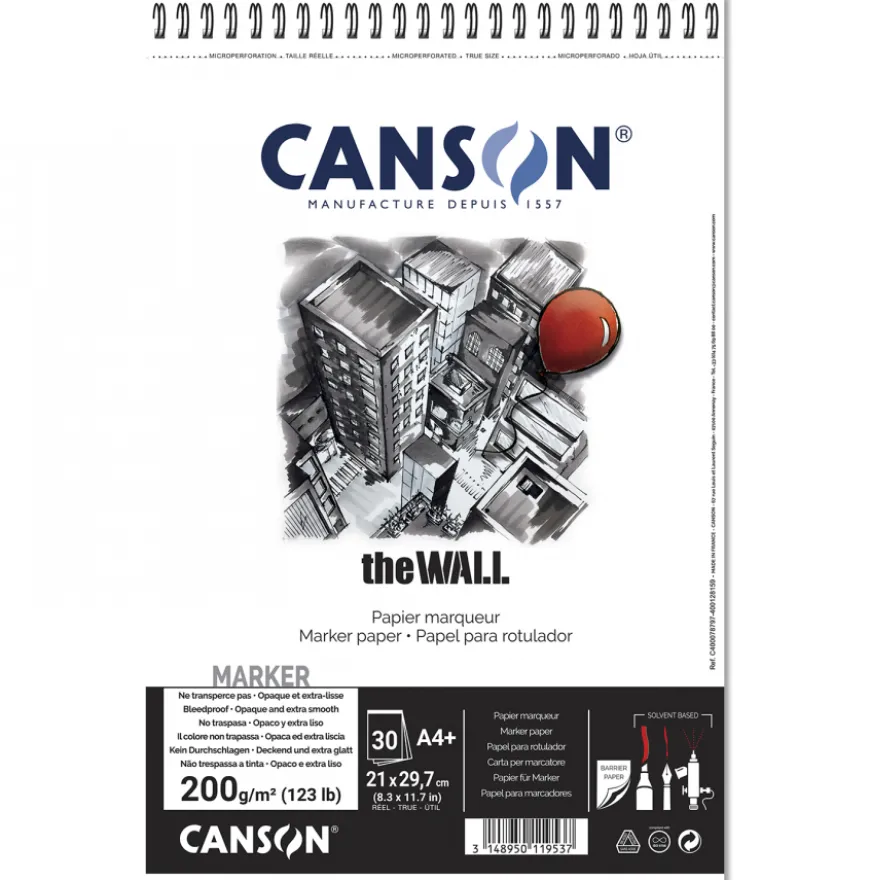 Bloco Canson The Wall Extra Liso em Espiral