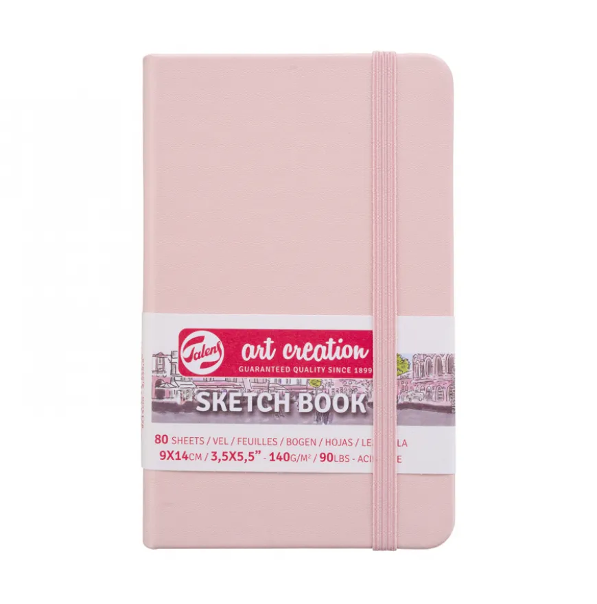 Bloco de Esboço Rosa Pastel Art Creation