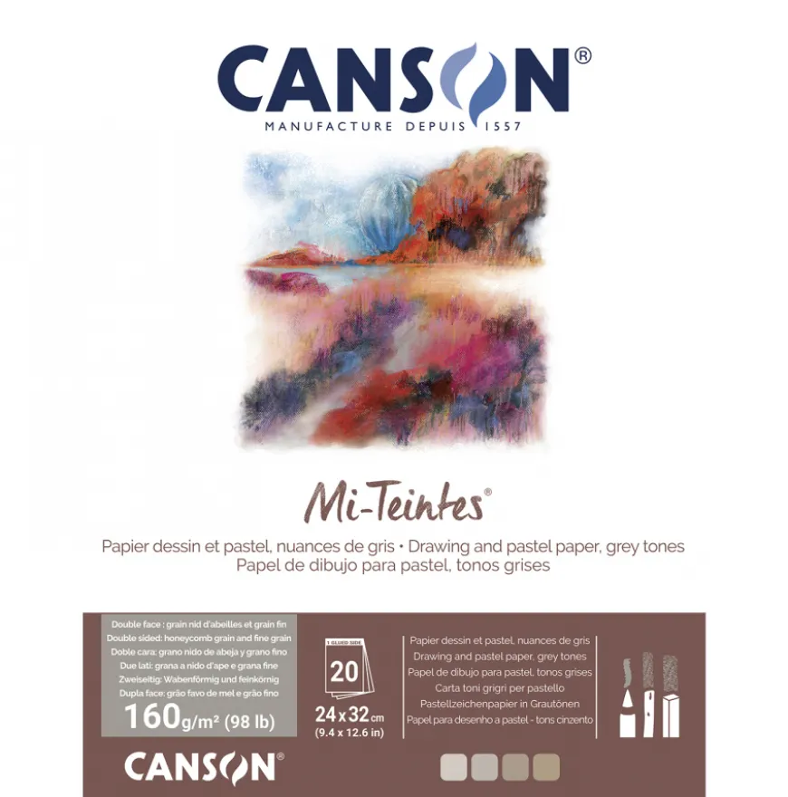 Bloco Mi-Teintes Canson Tons Cinza