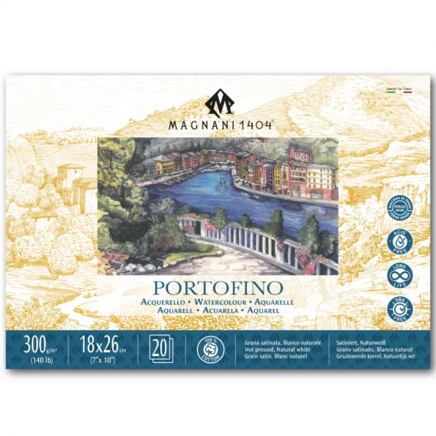 Bloco Papel Colado 4 Lados Aguarela Portofino Magnani