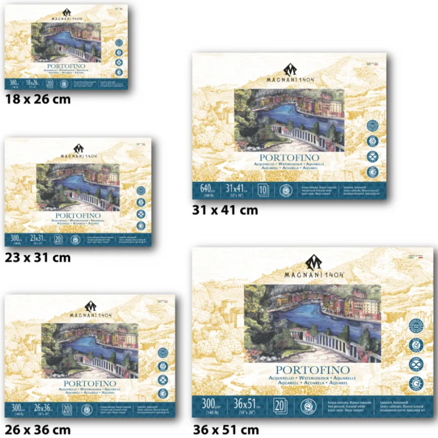 Bloco Papel Colado 4 Lados Aguarela Portofino Magnani