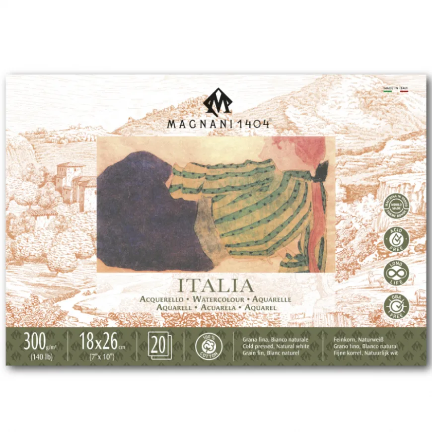 Bloco Papel Colado 4 Lados Aguarela Italia Magnani