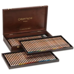 Caixa de Madeira com Lápis de Cor Luminance 6901 Caran D'Ache