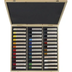 Caixa de Madeira com Sticks Óleo Médio Sennelier