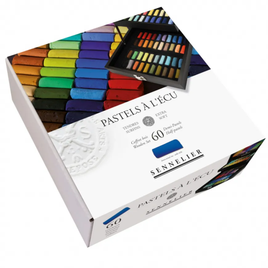 Caixa de Madeira Meio Pastel Seco Sennelier