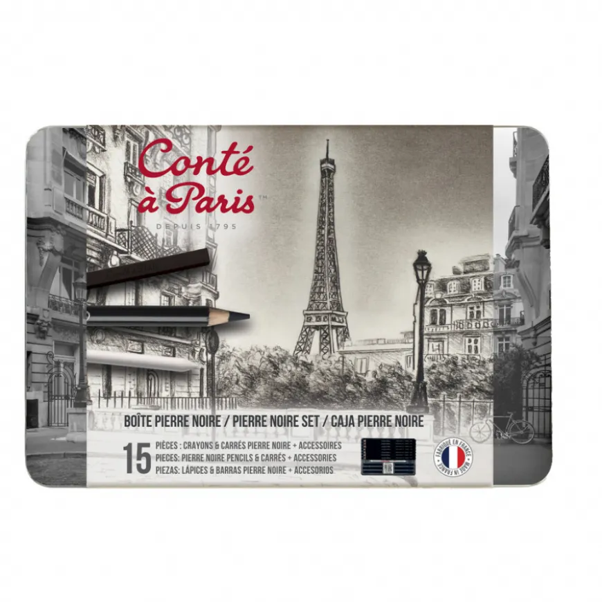 Caixa Desenho Pedra Negra Conté à Paris