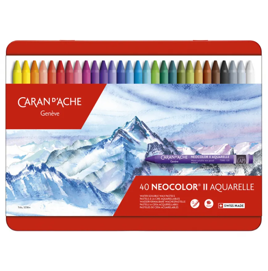 Caixa Lápis Cera Aguarelável Neocolor II Caran D´Ache