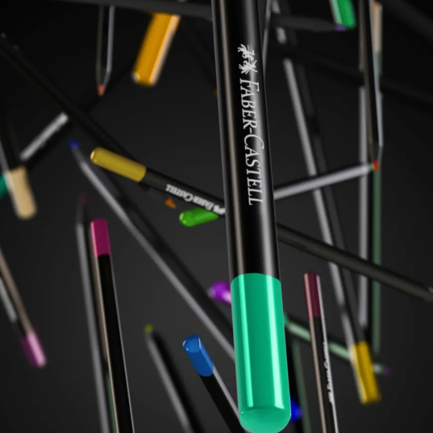 Caixa Lápis Cores Metálicas "Black Edition" Faber-Castell