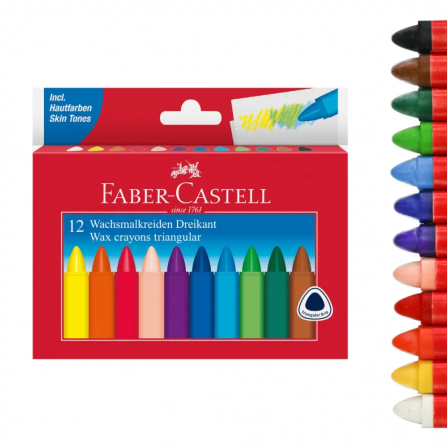 Caixa Lápis de Cera Triangulares Faber-Castell