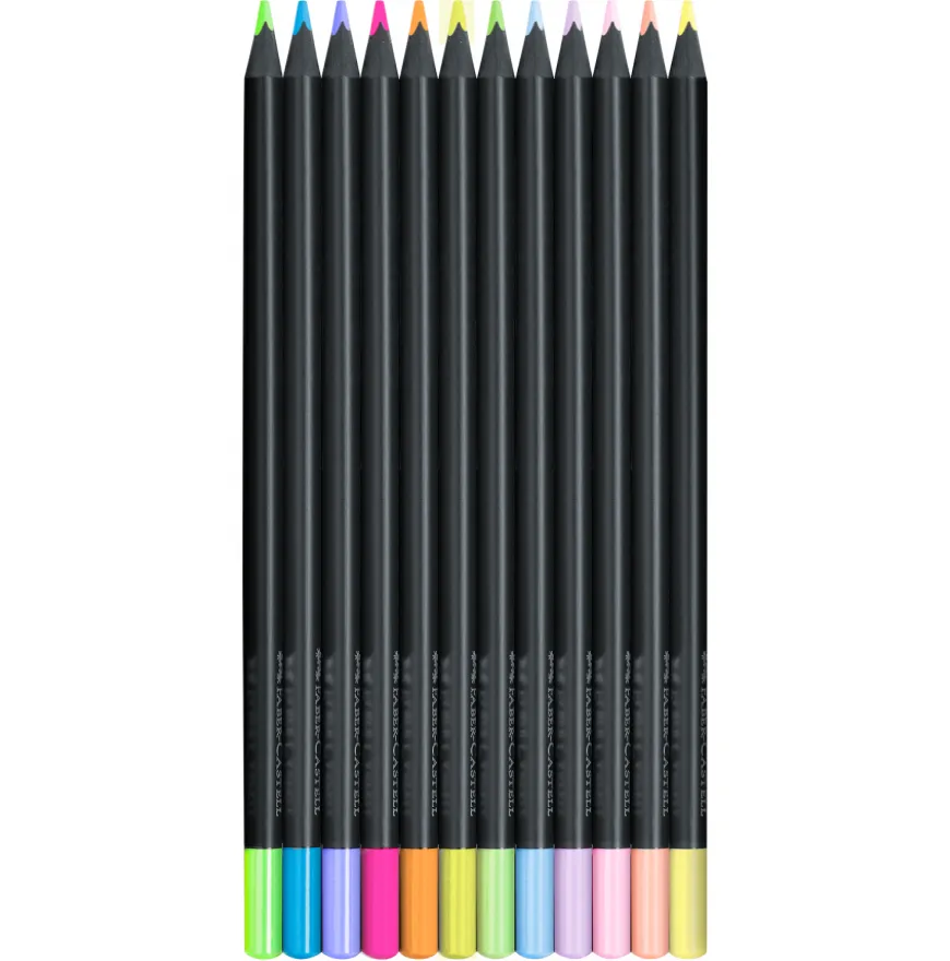 Caixa Lápis de Cor Pastel e Neon "Black Edition" Faber-Castell