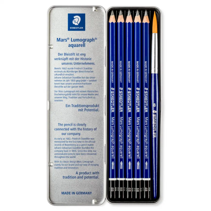 Caixa Lápis de Grafite Aguarelável Mars Lumograph Staedtler