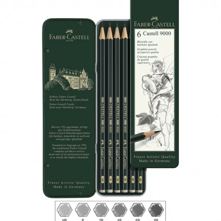 Caixa Lápis Grafite Castell 9000 Faber-Castell