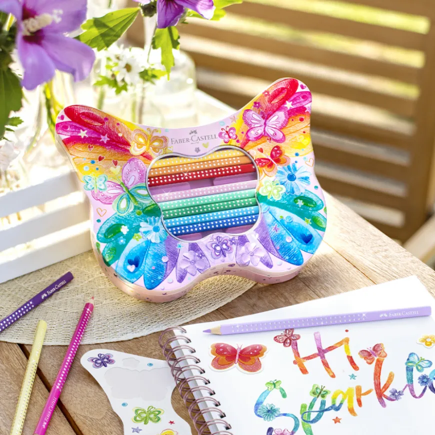 Caixa Metal Lápis Cor Sparkle Faber-Castell