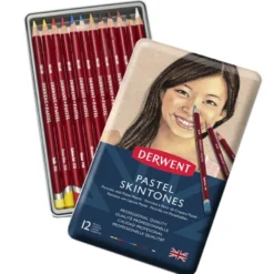 Caixa Metal Lápis Pastel Tons de Pele Derwent