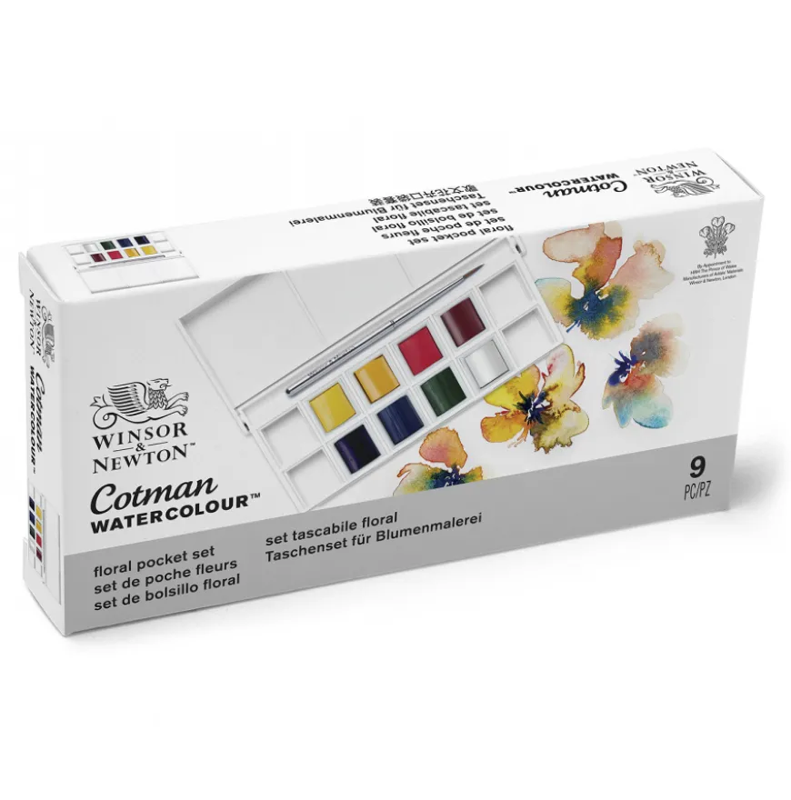 Caixa Pastilhas Aguarela Cotman Floral Winsor & Newton