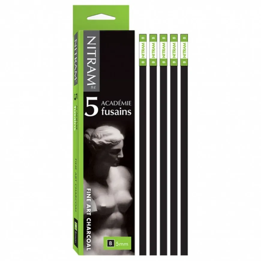 Carvão Natural Nitram Academia 5mm B (suave)