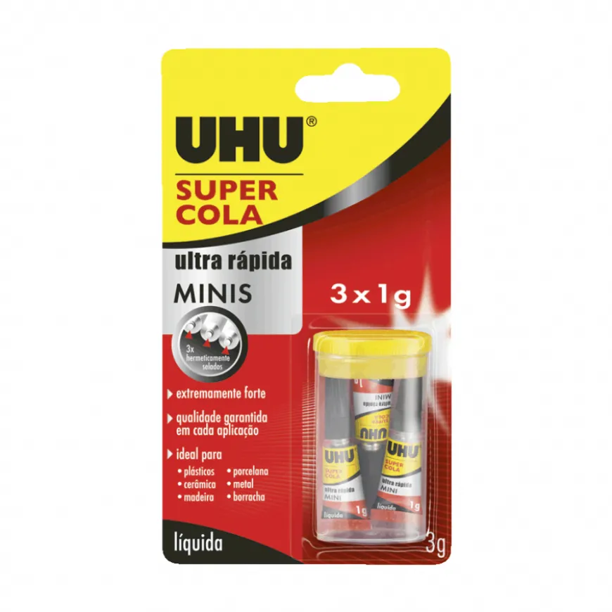 Cola UHU Super Minis 3 x 1gr