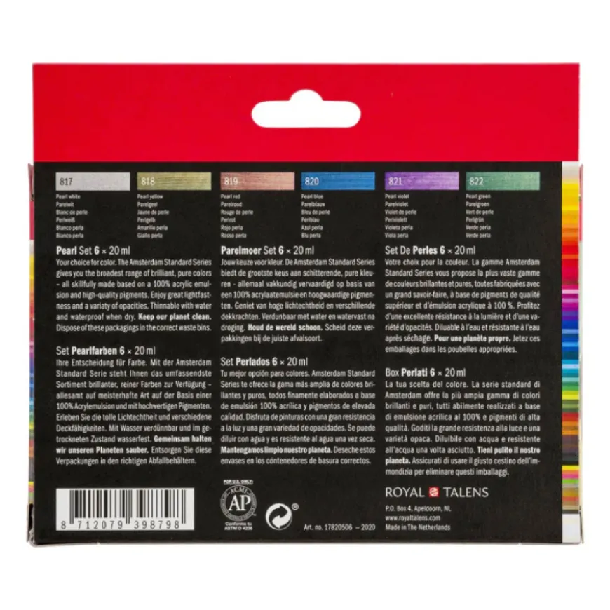 Conjunto Acrílico Cores Perlescentes Amsterdam
