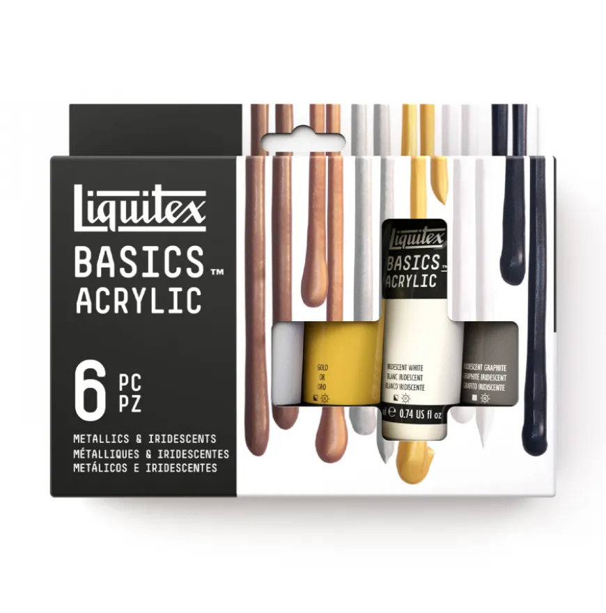 Conjunto Acrílico Metalizado Iridiscente Basics Liquitex