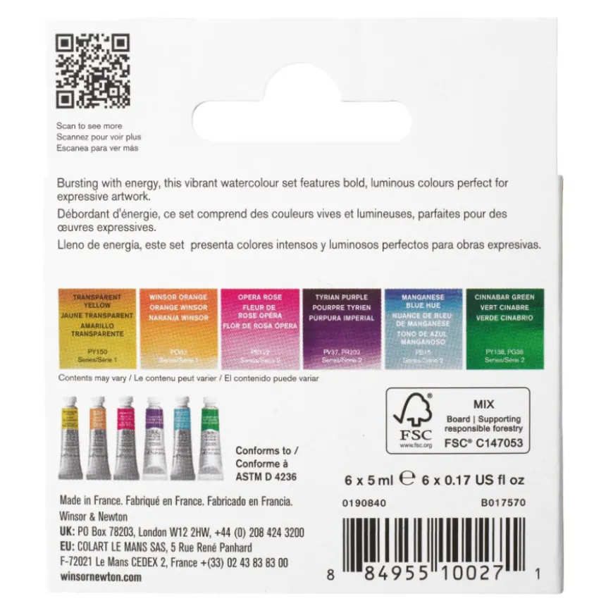 Conjunto Aguarela Profissional Cores Vibrantes W&N