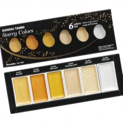 Conjunto Aguarelas Gansai Tambi Tons de Ouro