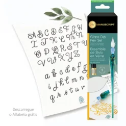 Conjunto Caneta Aparo de Vidro Manuscript