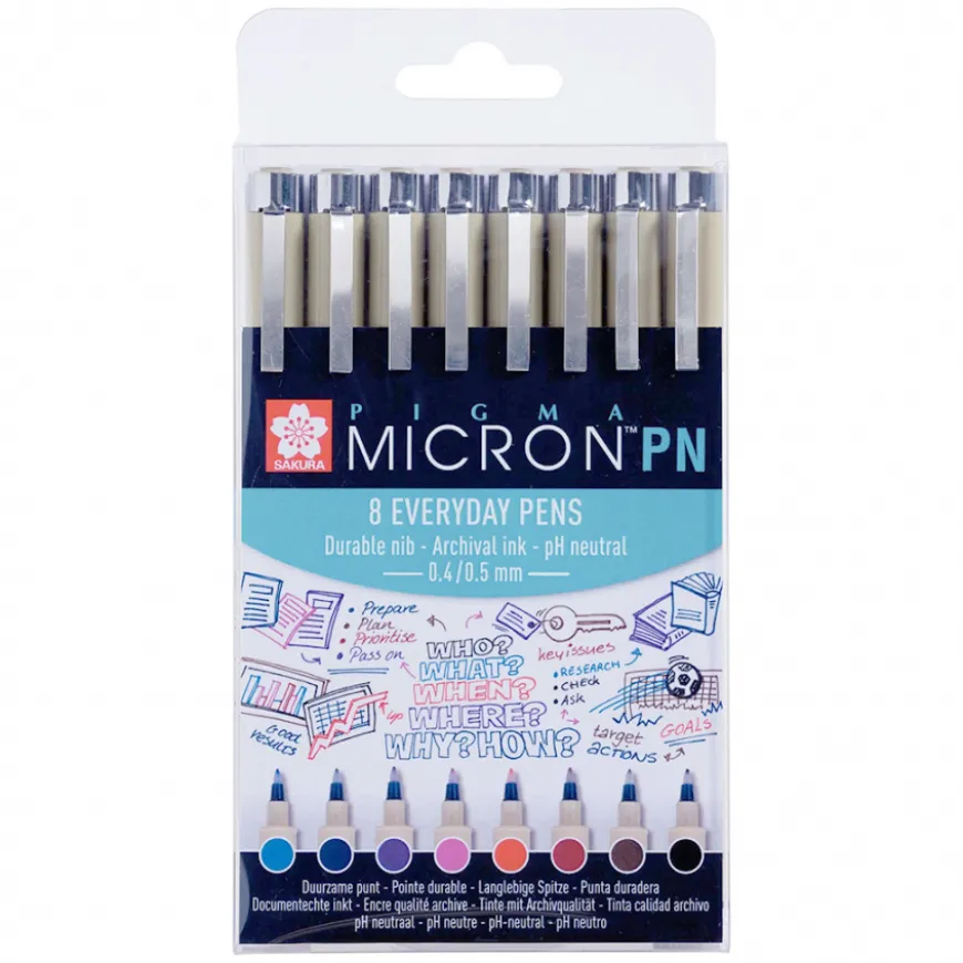 Conjunto de Marcadores Pigma Micron com Ponta de Plástico