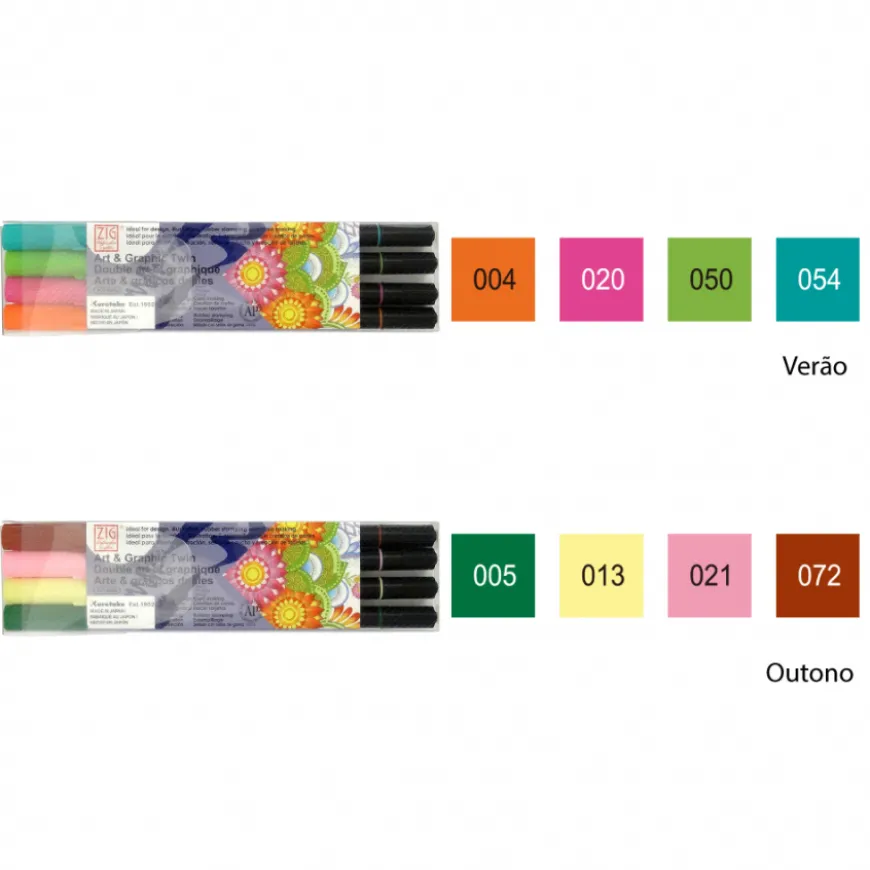 Conjunto Marcador Art & Graphic Twin 2 pontas ZIG