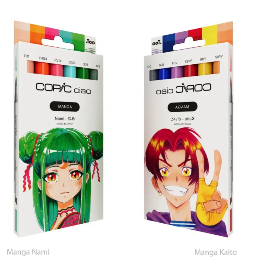 Conjunto 6 Marcadores Copic Manga