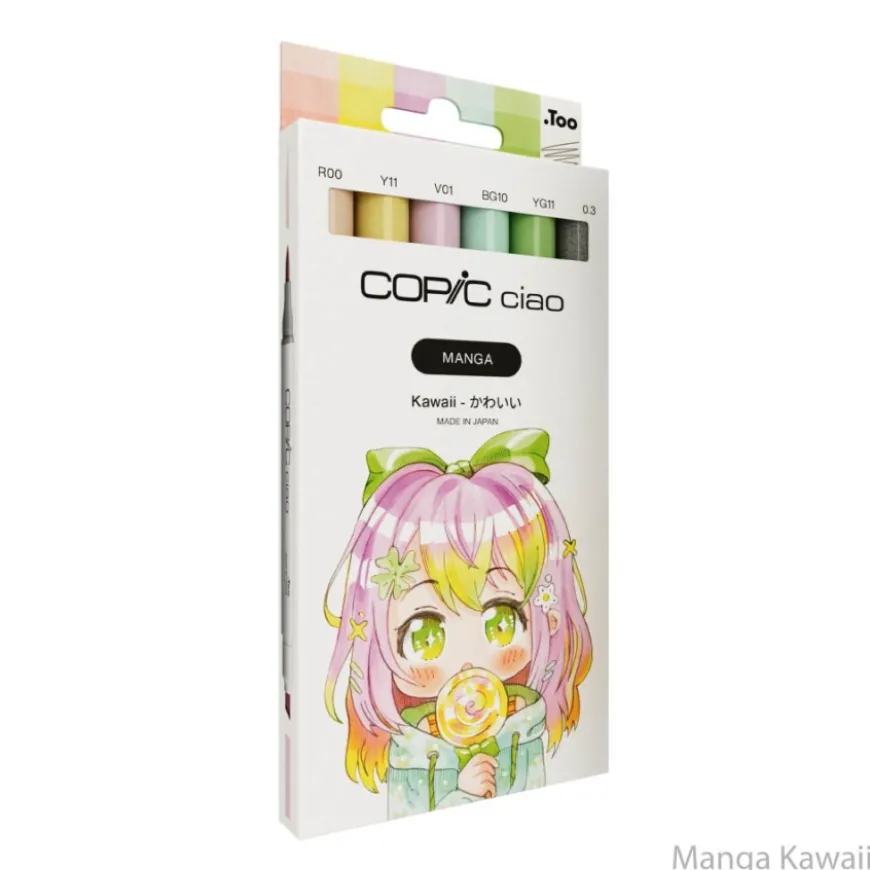 Conjunto 6 Marcadores Copic Manga
