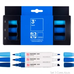Conjunto Marcadores Cores Azuis Pantone Talens