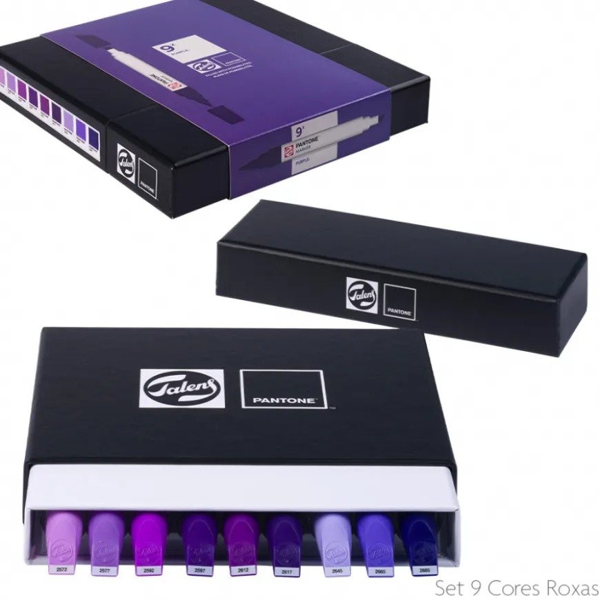 Conjunto Marcadores Cores Azuis Pantone Talens