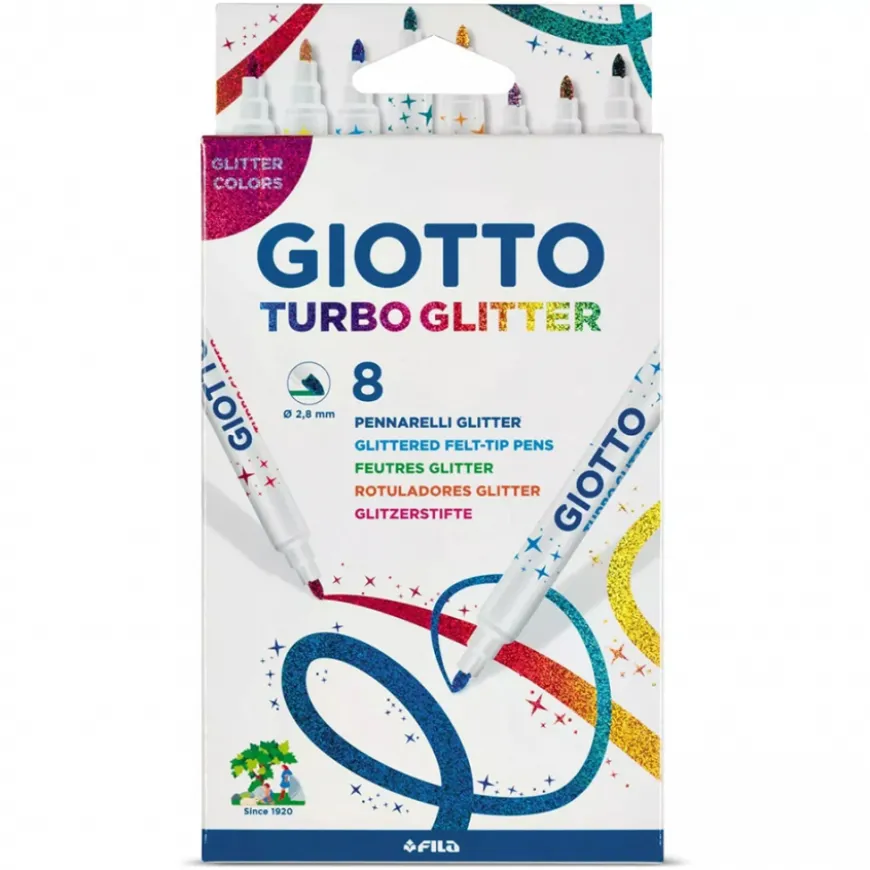Conjunto Marcadores Glitter Turbo Color Giotto