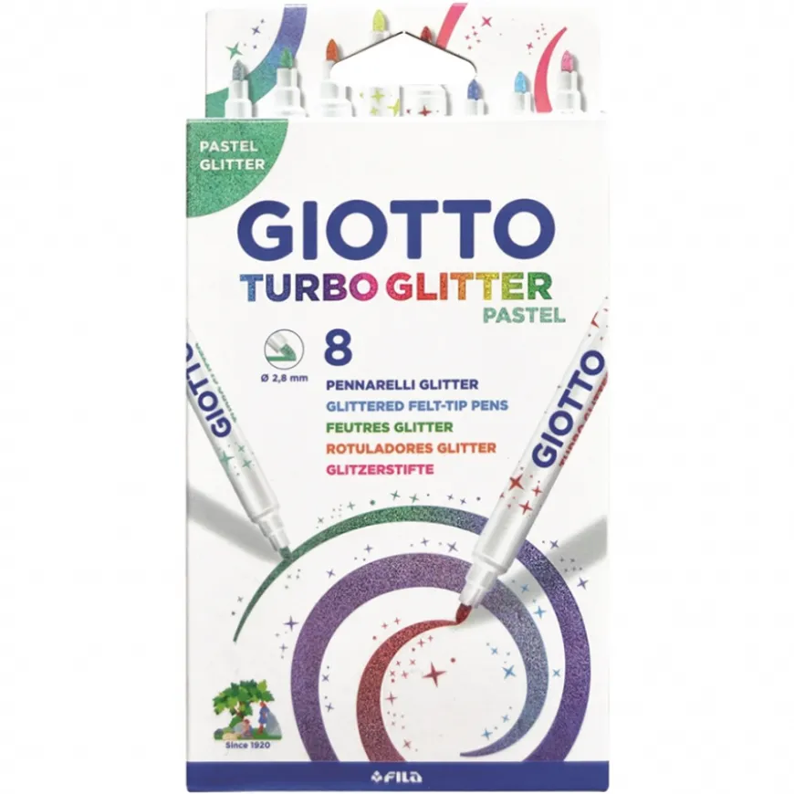 Conjunto Marcadores Glitter Turbo Color Giotto