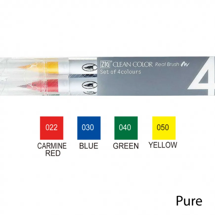 Conjunto Marcadores Pincel Clean Color Real Brush Zig