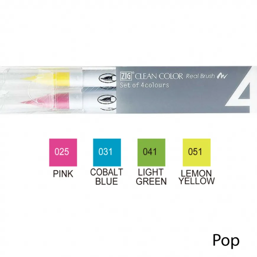 Conjunto Marcadores Pincel Clean Color Real Brush Zig