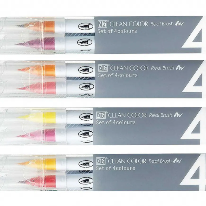 Conjunto Marcadores Pincel Clean Color Real Brush Zig