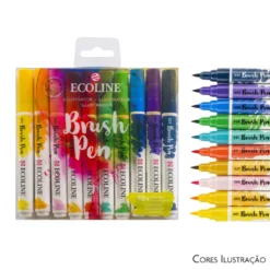Conjunto 10 Marcadores Pincel Ecoline Talens