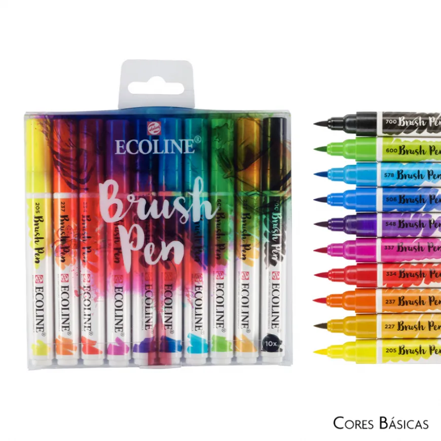 Conjunto 10 Marcadores Pincel Ecoline Talens