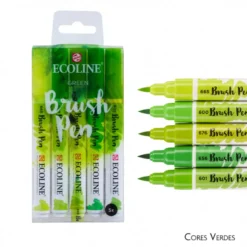 Conjunto 5 Marcadores Pincel Ecoline Talens