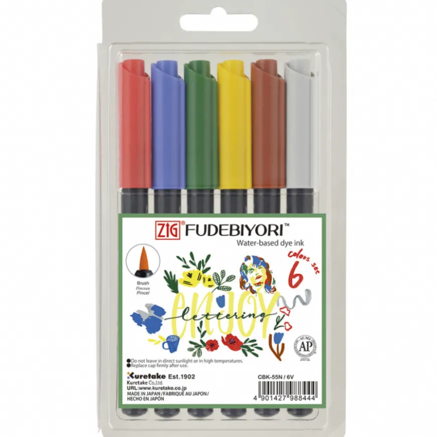 Conjunto Marcadores Pincel Fudebiyori Kuretake Zig