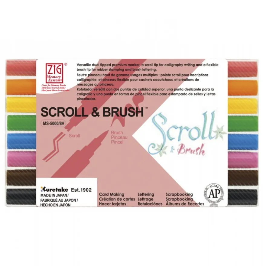 Conjunto Marcadores Scroll & Brush ZIG
