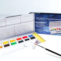Conjunto Pastilhas Aguarela com Pincel Inart