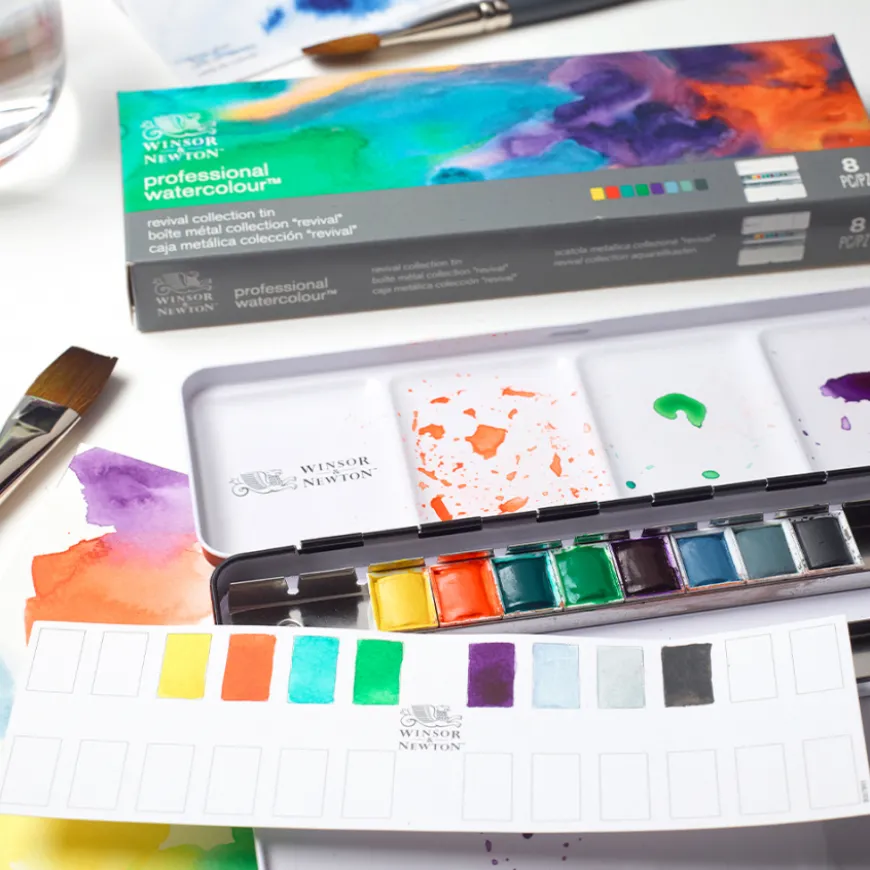 Conjunto Pastilhas Aguarela Profissional Revival Winsor & Newton
