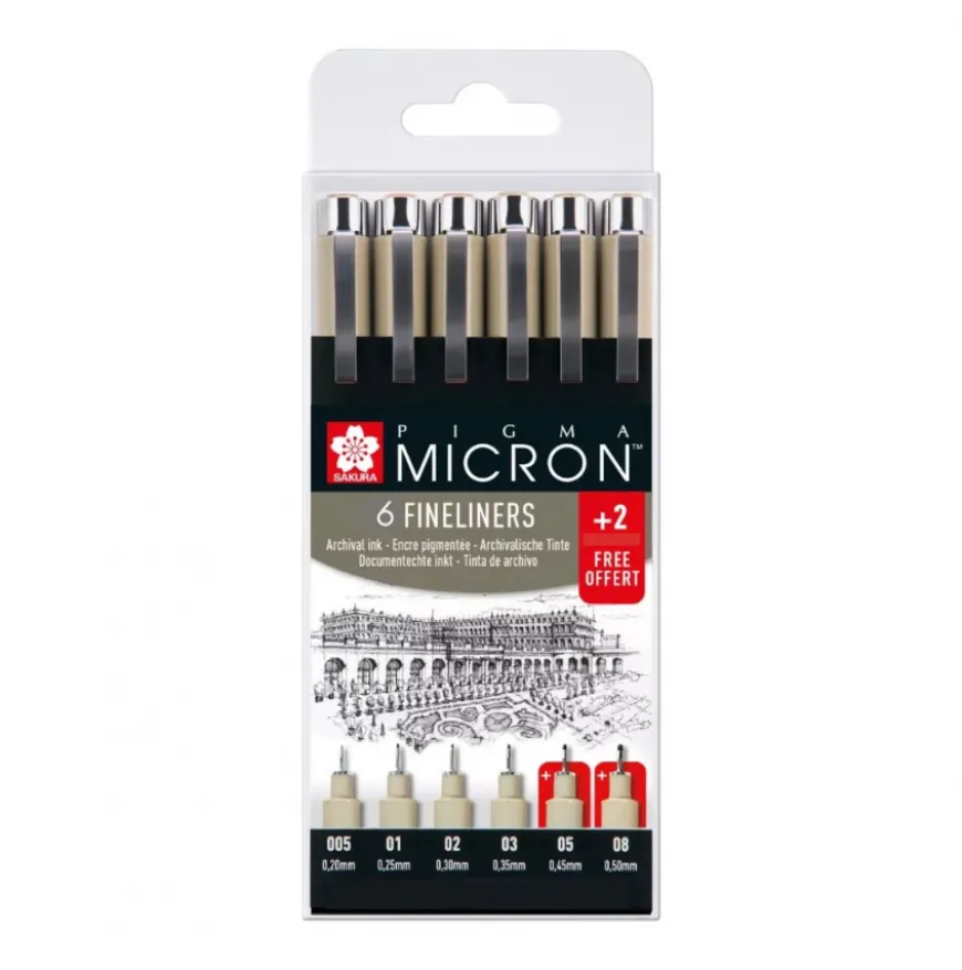 Conjunto Pigma Micron 4+2 Sakura