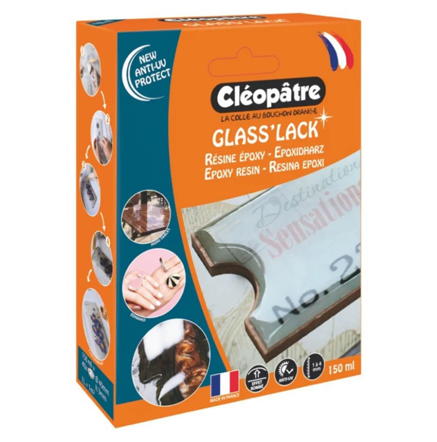 Conjunto Resina Epoxy Glass Lack Cléopâtre