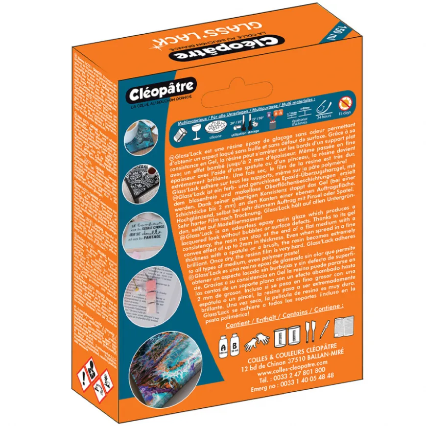 Conjunto Resina Epoxy Glass Lack Cléopâtre