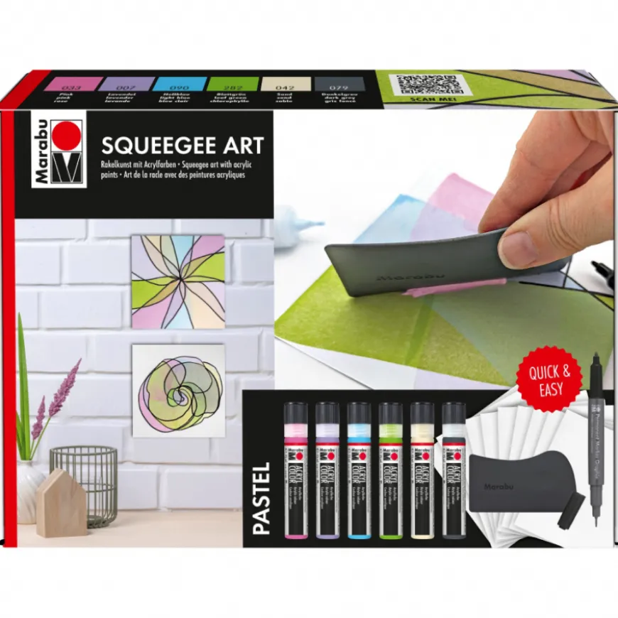Conjunto Squeegee Art Pastel Marabu