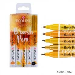 Conjunto Temático 5 Marcadores Pincel Ecoline Talens