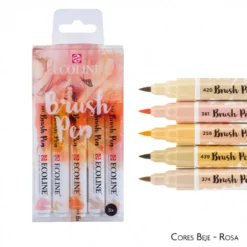 Conjunto Temático 5 Marcadores Pincel Ecoline Talens